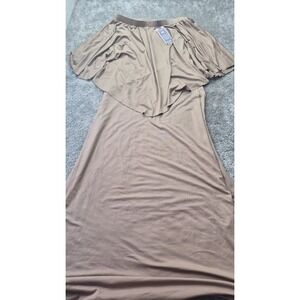 Brand new with Tags Koh Koh Casual Flowy Tan Maxi Dress Womens Small